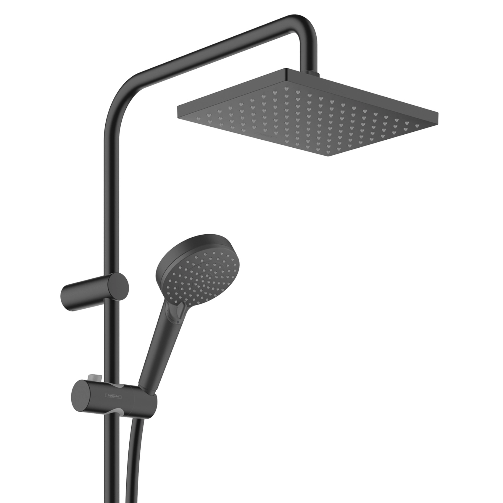 מוט משולב קומפלט עם ראש גשם 200 מ"מ מלבני, מזלף 2 מצבים שחור וצינור 160 ס"מ 26282670 HANSGROHE – תמונה 3