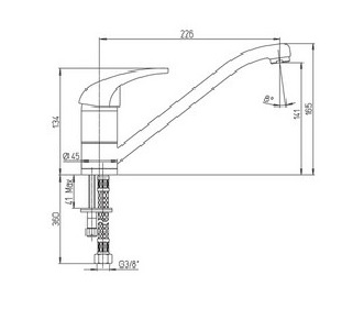 ברז פרח עם פיה ארוכה מסדרת CRETA פאיני – תמונה 2
