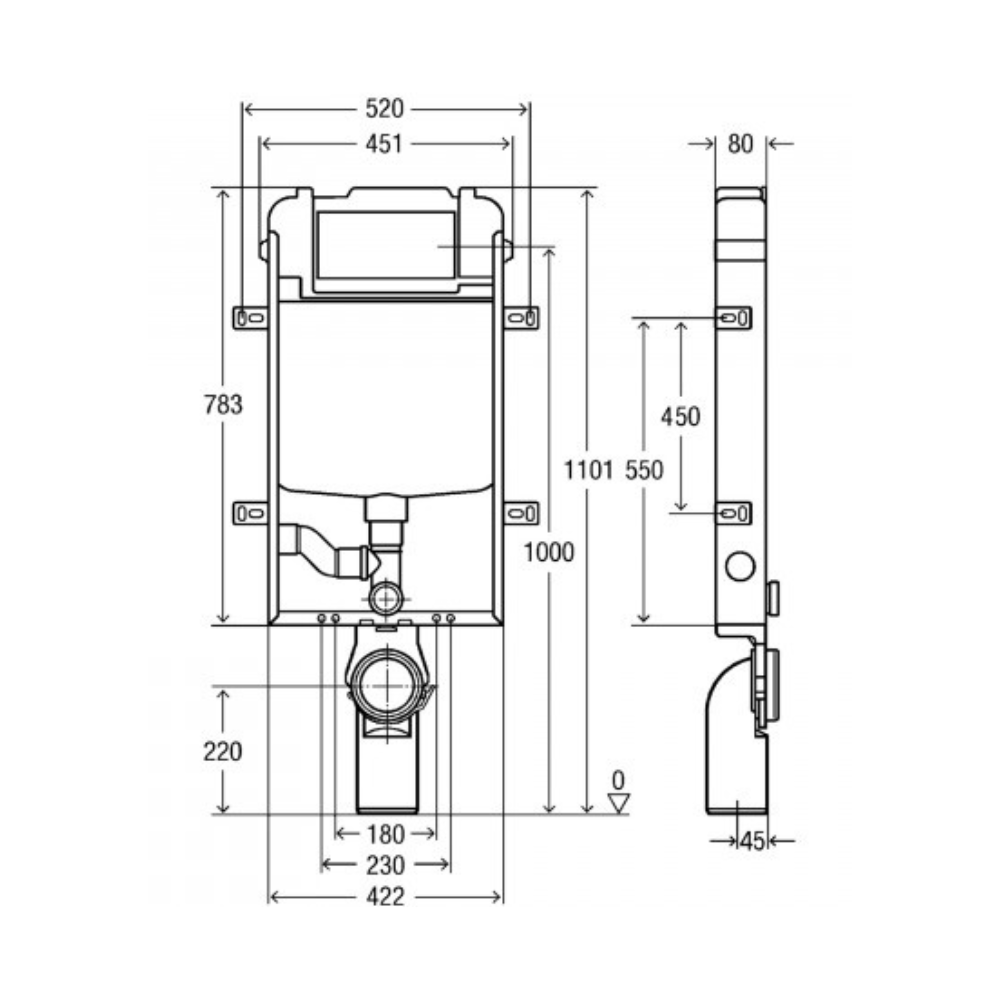 מיכל הדחה סמוי נמוך לקיר בלוקים עם לחצן ויאגה VIEGA PREVISTA – תמונה 2