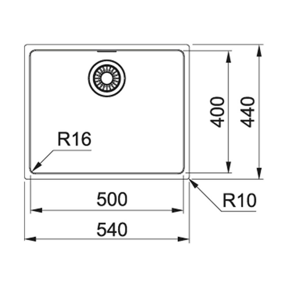 כיור מטבח נירוסטה 210-50 Box MRX FRANKE פרנקה