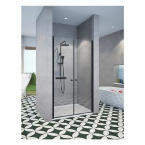 מקלחון חזית 2 דלתות 70-105 ס"מ 6 מ"מ פרזול שחור