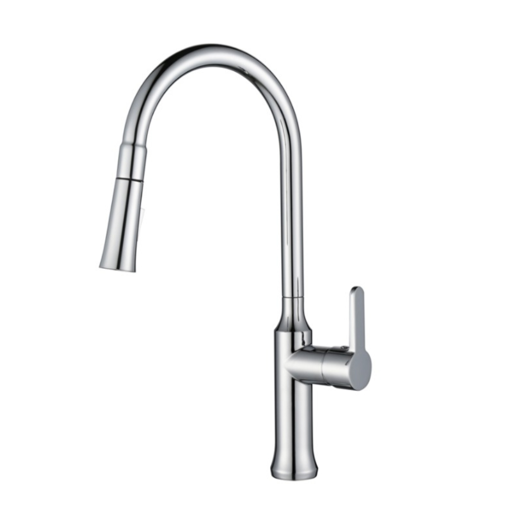 ברז ברבור נשלף למטבח שני מצבים ניקל סמארט IKON